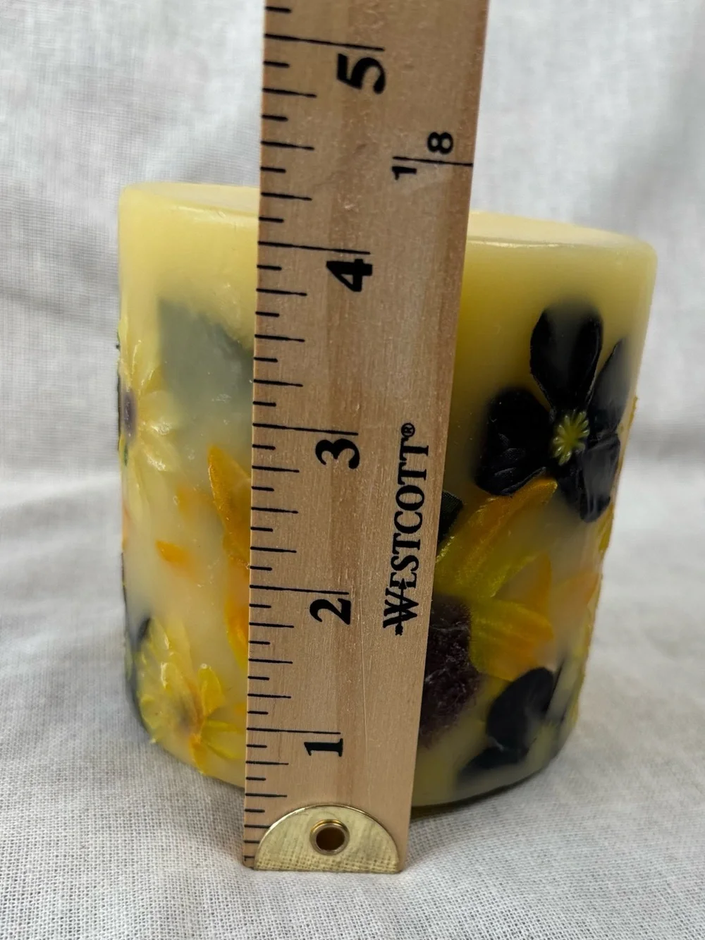 NEW Habersham Candle Botanical Pillar Candle Sunflower Lemon Vanilla 3.5 x 4